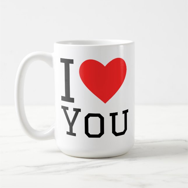 I love you square sticker kaffeetasse (Links)