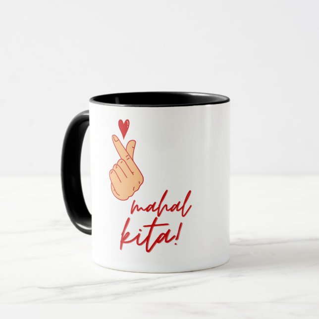 I Love You Tagalog Mahal Kita Mug Tasse (Vorderseite Links)