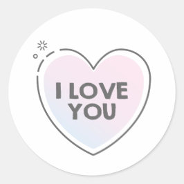 I love you text in heart frame icon runder aufkleber