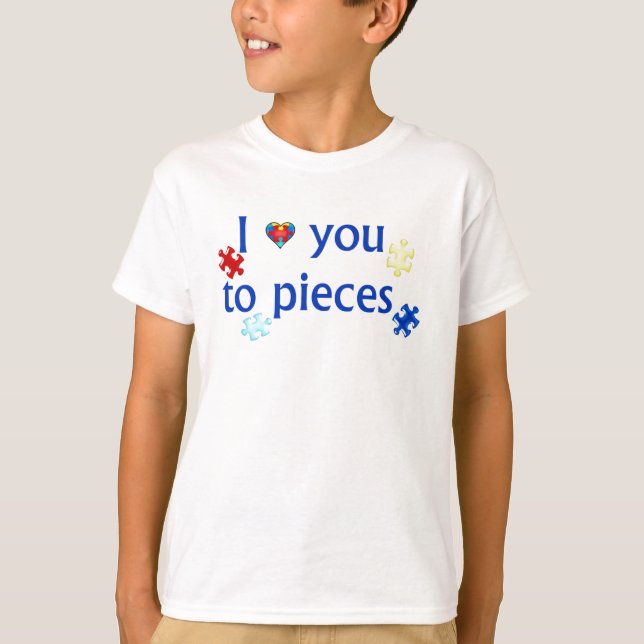 I Love You To Piets Autism Awareness Kids Shirt (Vorderseite)