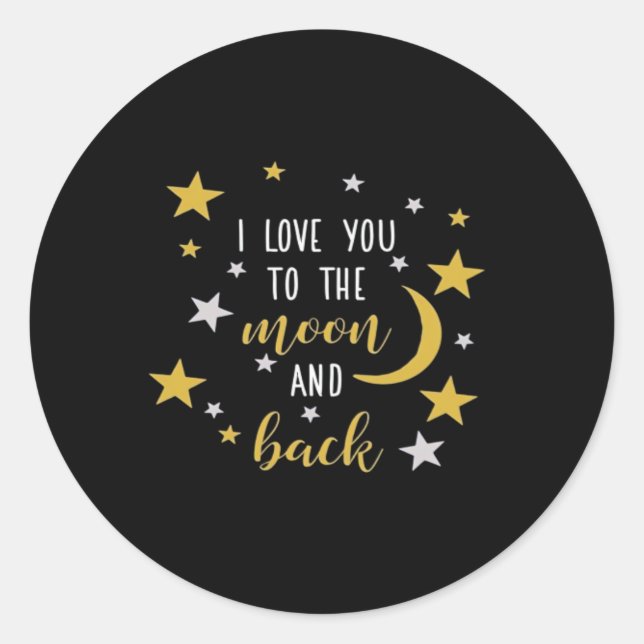 I Love You To The Moon And Back Classic Look  Runder Aufkleber (Vorderseite)