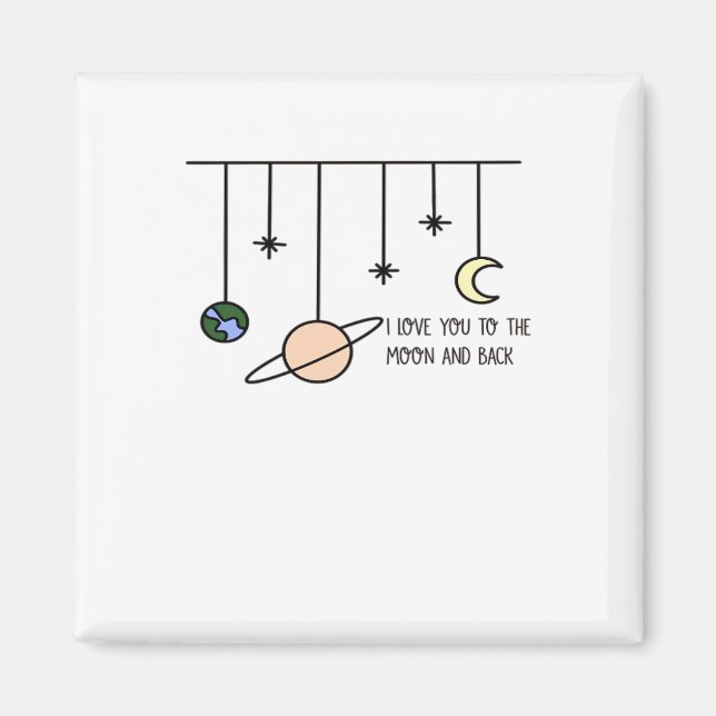 I Love You To The Moon And Back Elegant Minimal St Magnet (Vorne)