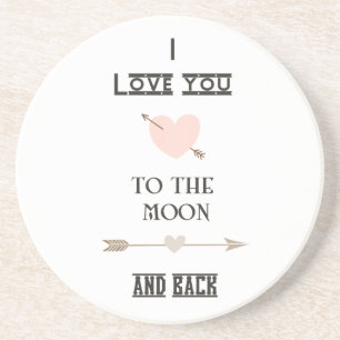 I love you to the moon and back getränkeuntersetzer