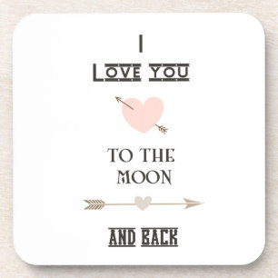 I love you to the moon and back getränkeuntersetzer