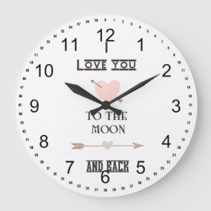 I love you to the moon and back große wanduhr