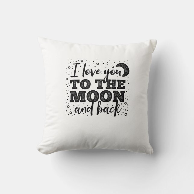 I Love You To The Moon And Back Heartfelt Minimal  Kissen (Vorderseite)