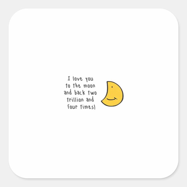 I Love You To The Moon And Back Minimal Design Aes Quadratischer Aufkleber (Vorderseite)