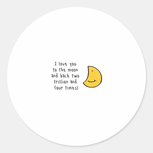 I Love You To The Moon And Back Minimal Design Aes Runder Aufkleber (Vorderseite)