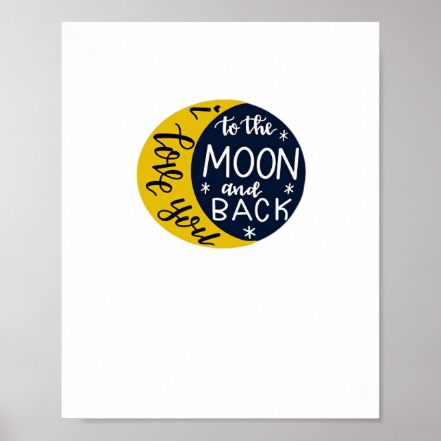 I Love You To The Moon And Back Minimal Refined De Poster (Vorne)