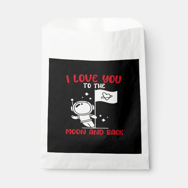 I Love You To The Moon And Back Playful Valentine  Geschenktütchen (Vorderseite)