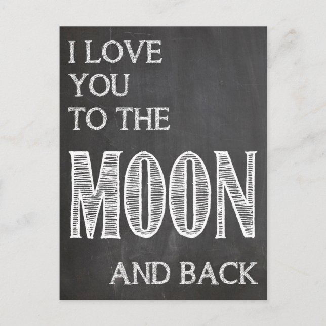 I love you to the moon and back postcard postkarte (Vorderseite)