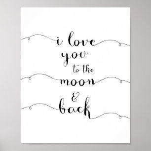 I love you to the moon and back poster