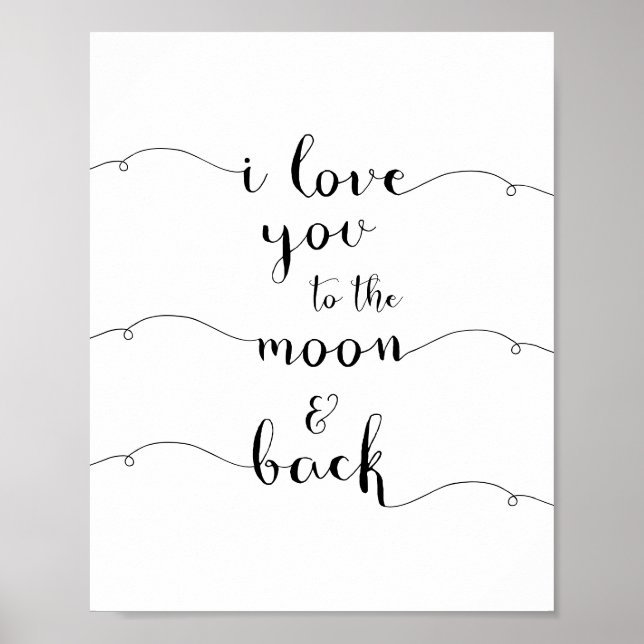 I love you to the moon and back poster (Vorne)