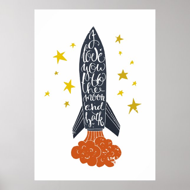 I love you to the moon and back poster (Vorne)