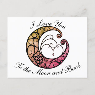 I love you to the moon and back postkarte
