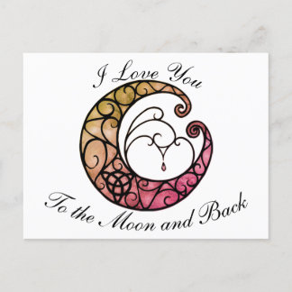 I love you to the moon and back postkarte