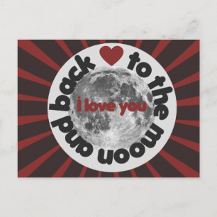 I love you to the moon and back postkarte