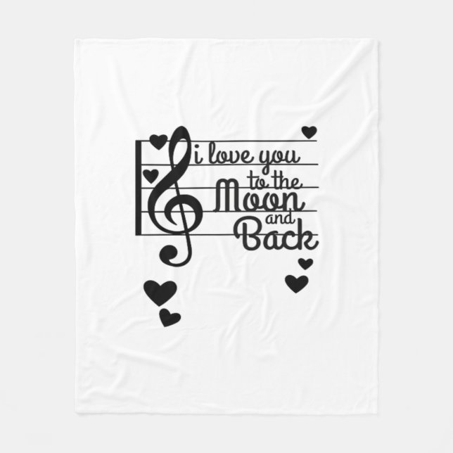 I Love You To The Moon And Back Repeating Love Quo Fleecedecke (Vorderseite)