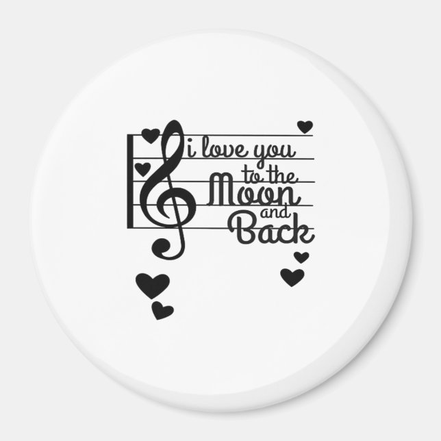 I Love You To The Moon And Back Repeating Love Quo Magnet (Vorne)