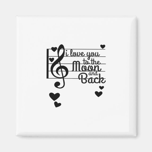 I Love You To The Moon And Back Repeating Love Quo Magnet (Vorne)
