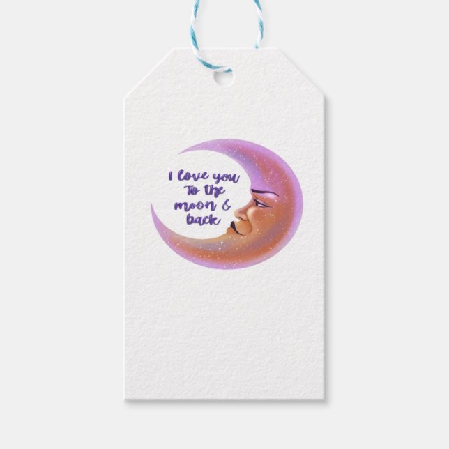 I Love You To The Moon And Back Timeless Love Styl Geschenkanhänger (Vorderseite)
