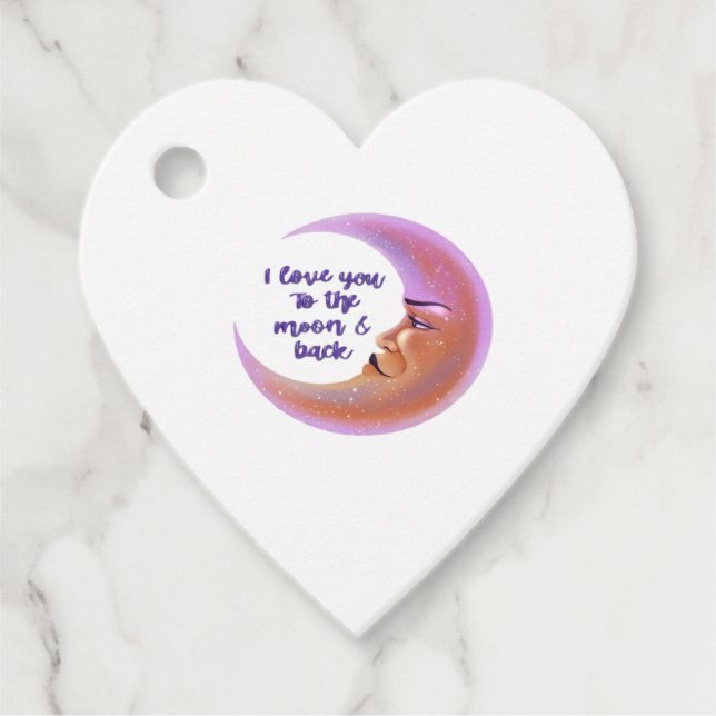 I Love You To The Moon And Back Timeless Love Styl Geschenkanhänger (Vorderseite)