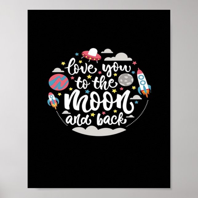 I Love You To The Moon And Back Valentine Romantic Poster (Vorne)