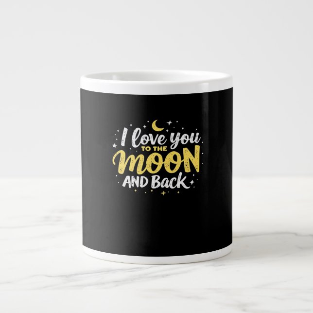 I Love You To The Moon And Back Valentine Theme De Jumbo-Tasse (Vorderseite)