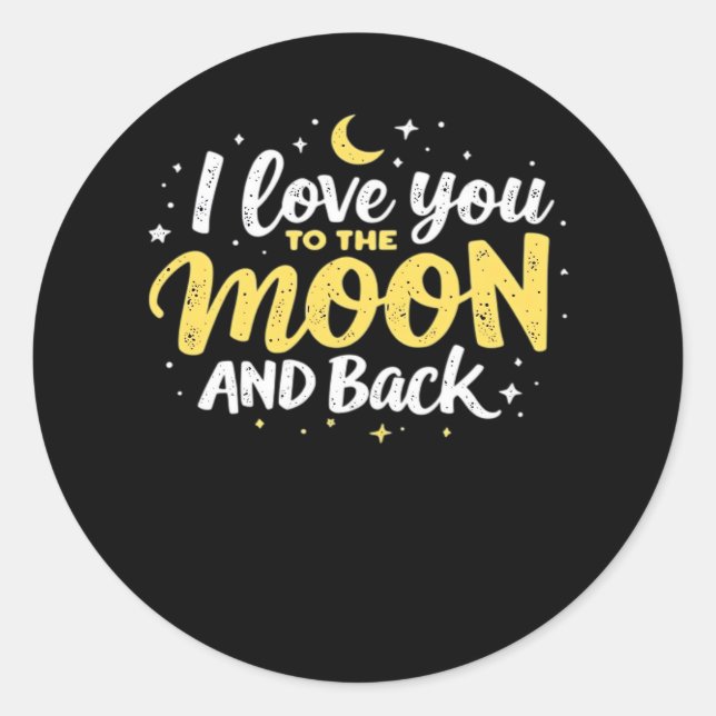 I Love You To The Moon And Back Valentine Theme De Runder Aufkleber (Vorderseite)
