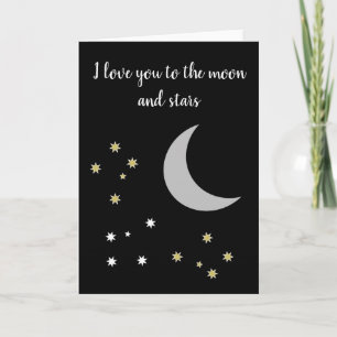 I love you to the moon and stars - greeting card karte