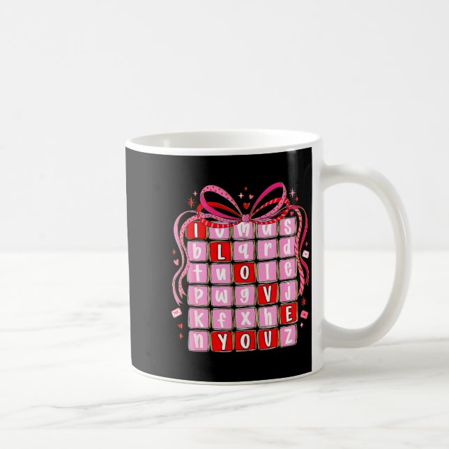 I Love You Valentine Kids Preppy Valentine's Day L Kaffeetasse (Rechts)