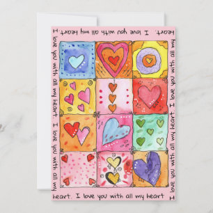I love you with all my heart, Valentinskarte Feiertagskarte