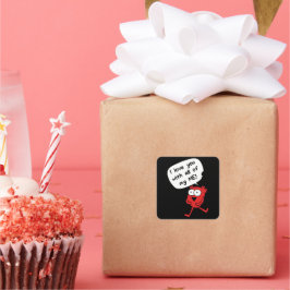 I Love You With All My Me – Cute Valentine Quadratischer Aufkleber