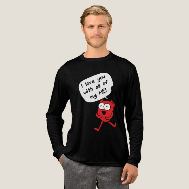 I Love You With All My Me – Cute Valentine Tri-Blend Shirt (Volle Vorderseite)
