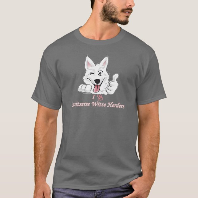 I love Zwitserse Witte Herders T-Shirt (Vorderseite)