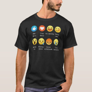 I lustige Sozialikonen Liebe-Tanzemoticon-(emoji) T-Shirt