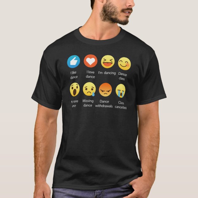 I lustige Sozialikonen Liebe-Tanzemoticon-(emoji) T-Shirt (Vorderseite)