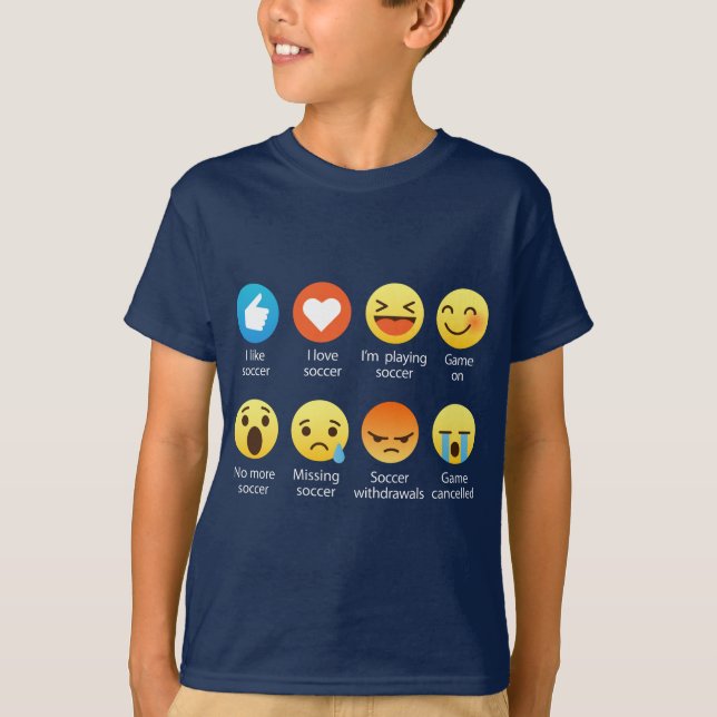 I lustige Sprüche Liebe-Fußballemoticon-(emoji) T-Shirt (Vorderseite)
