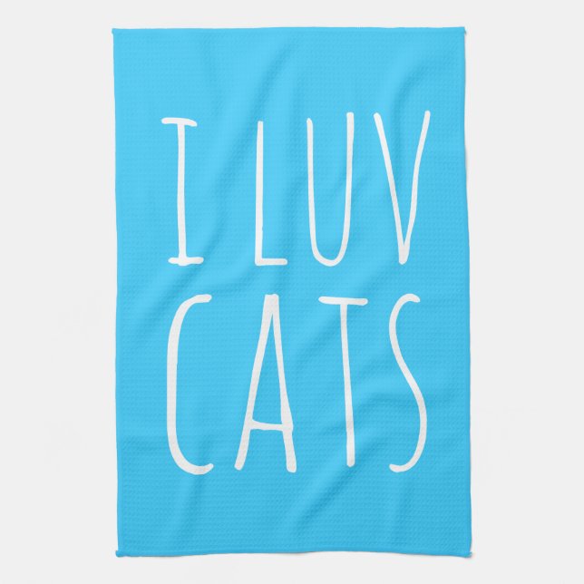 I Luv Cats Geschirrtuch (Vertikal)