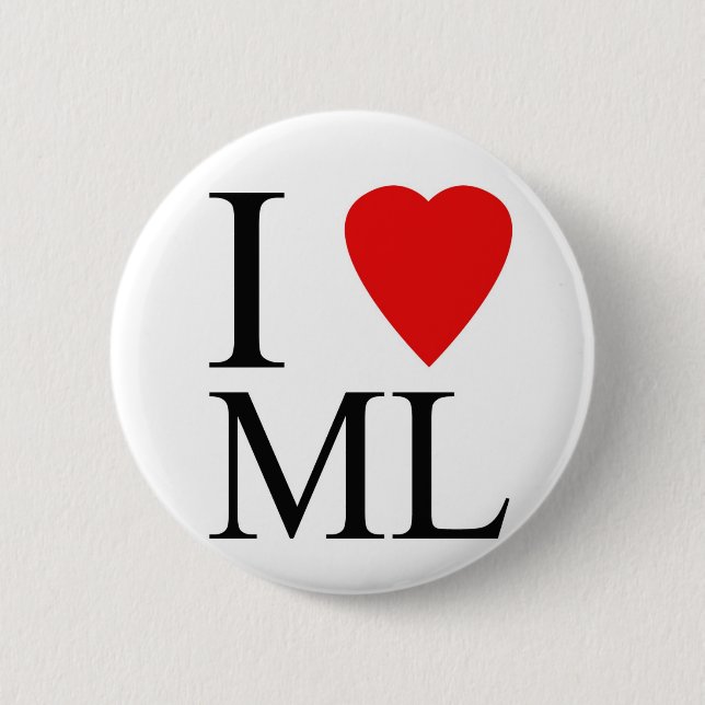 I Luv Mondschein-Knopf Button (Vorderseite)