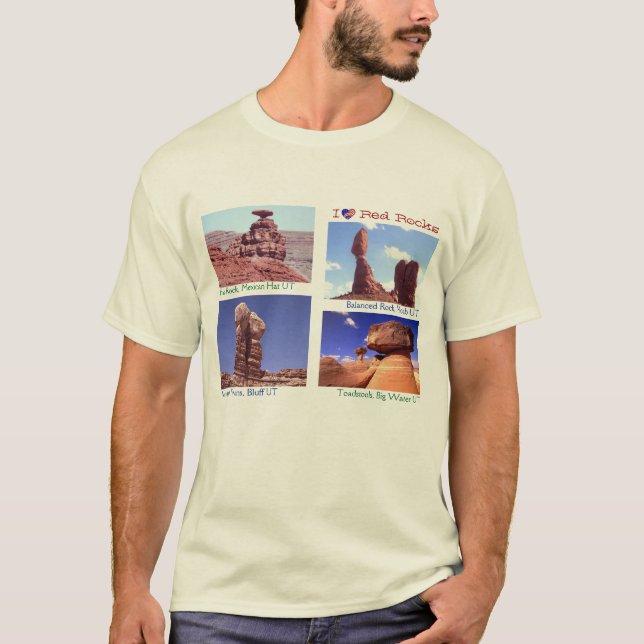 I Luv Rot-Felsen T-Shirt (Vorderseite)