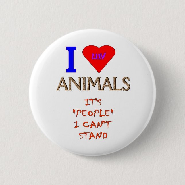 I LUV TIERE BUTTON (Vorderseite)