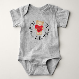 I Luv You Bear Baby Jersey Bodysuit Strampler