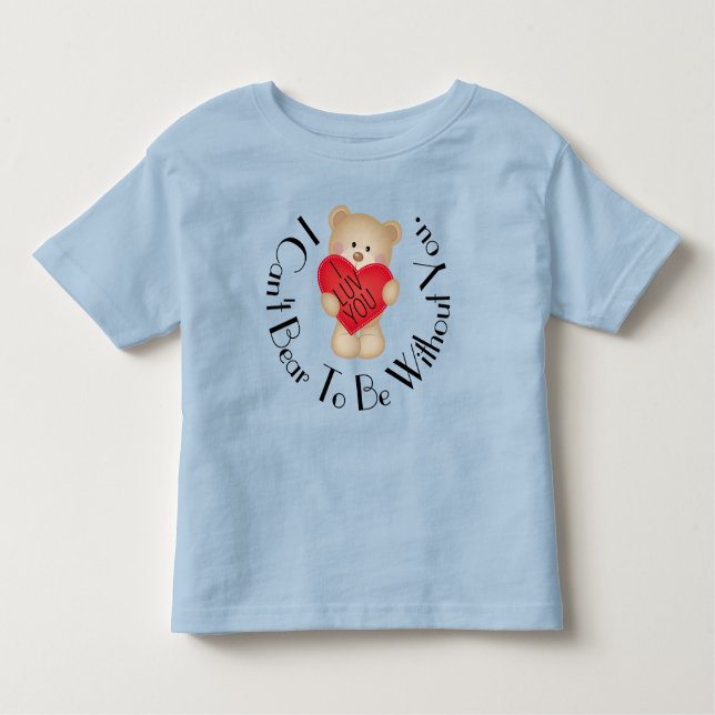 I Luv You Bear Toddler Fine Jersey T - Shirt (Vorderseite)