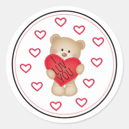 I LUV YOU Teddy Bear Sticker