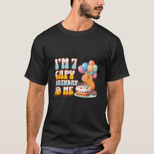 I m 7 Capy Birthday To Me Cute 7th Capybara Bday P T-Shirt (Vorderseite)