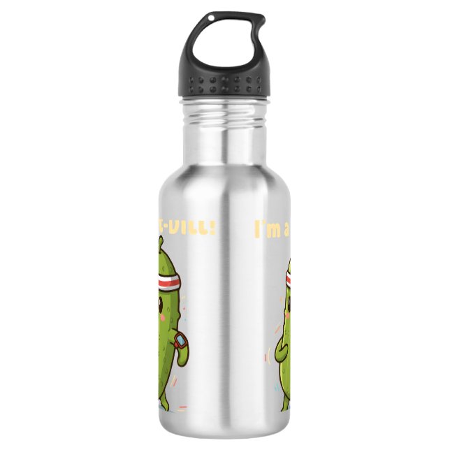 I’m a Fit-Dill! Funny Fitness Pickle Pun Design |  Edelstahlflasche (Vorderseite)