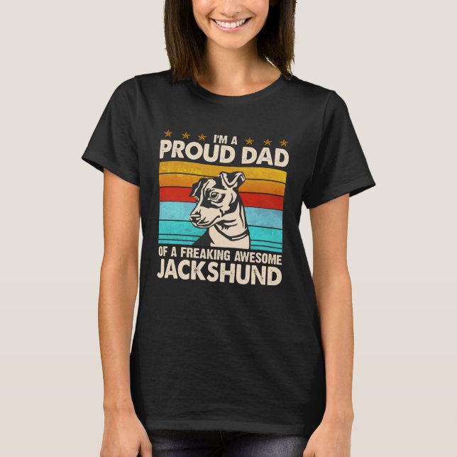 I m A Proud Dad Of A Freaking Awesome Jackshund T-Shirt (Vorderseite)