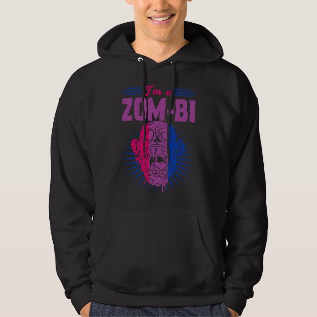 I m A Zom Bi Bisexual Zombie Pride Scary Halloween Hoodie (Vorderseite)