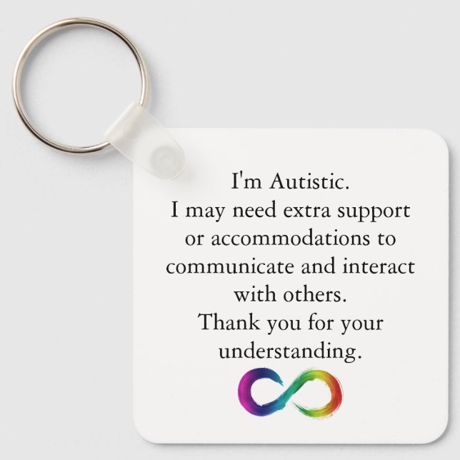 "I m Autistic" Awareness Schlüsselanhänger (Vorderseite)